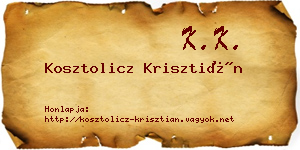 Kosztolicz Krisztián névjegykártya